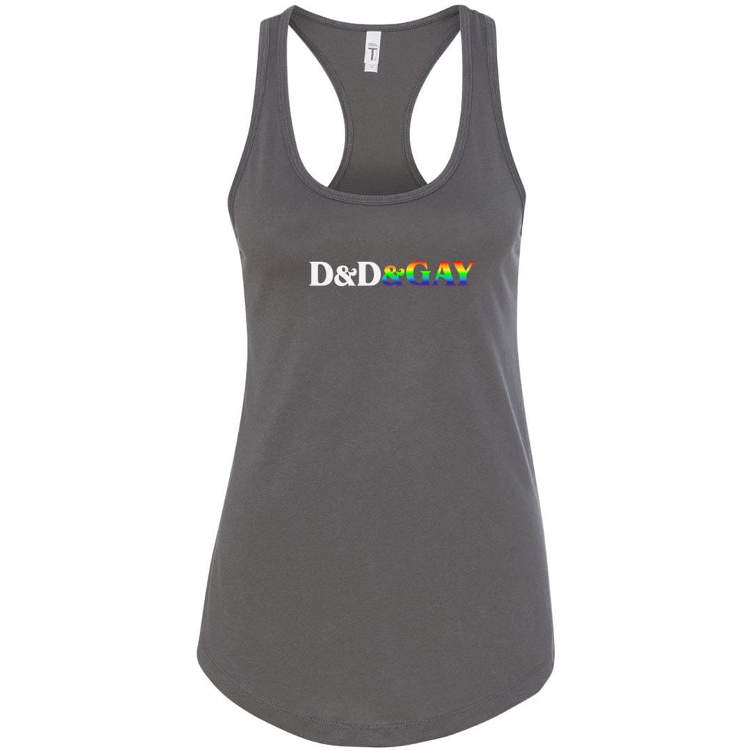 D&D&GAY Womens Premium Racerback Tank - Dark Grey / S