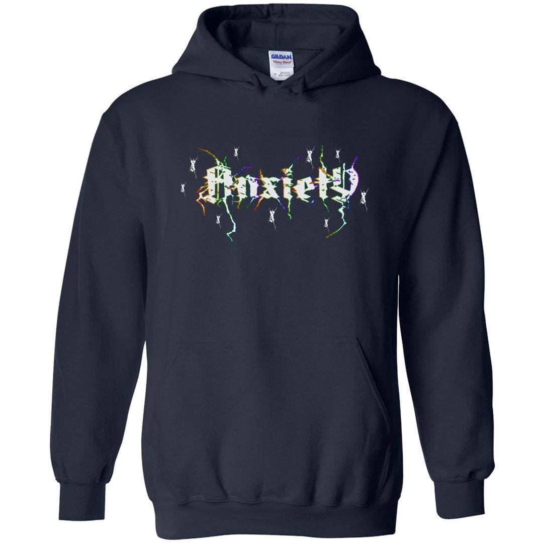 Death Metal Anxiety Unisex Pullover Hoodie - Navy / S