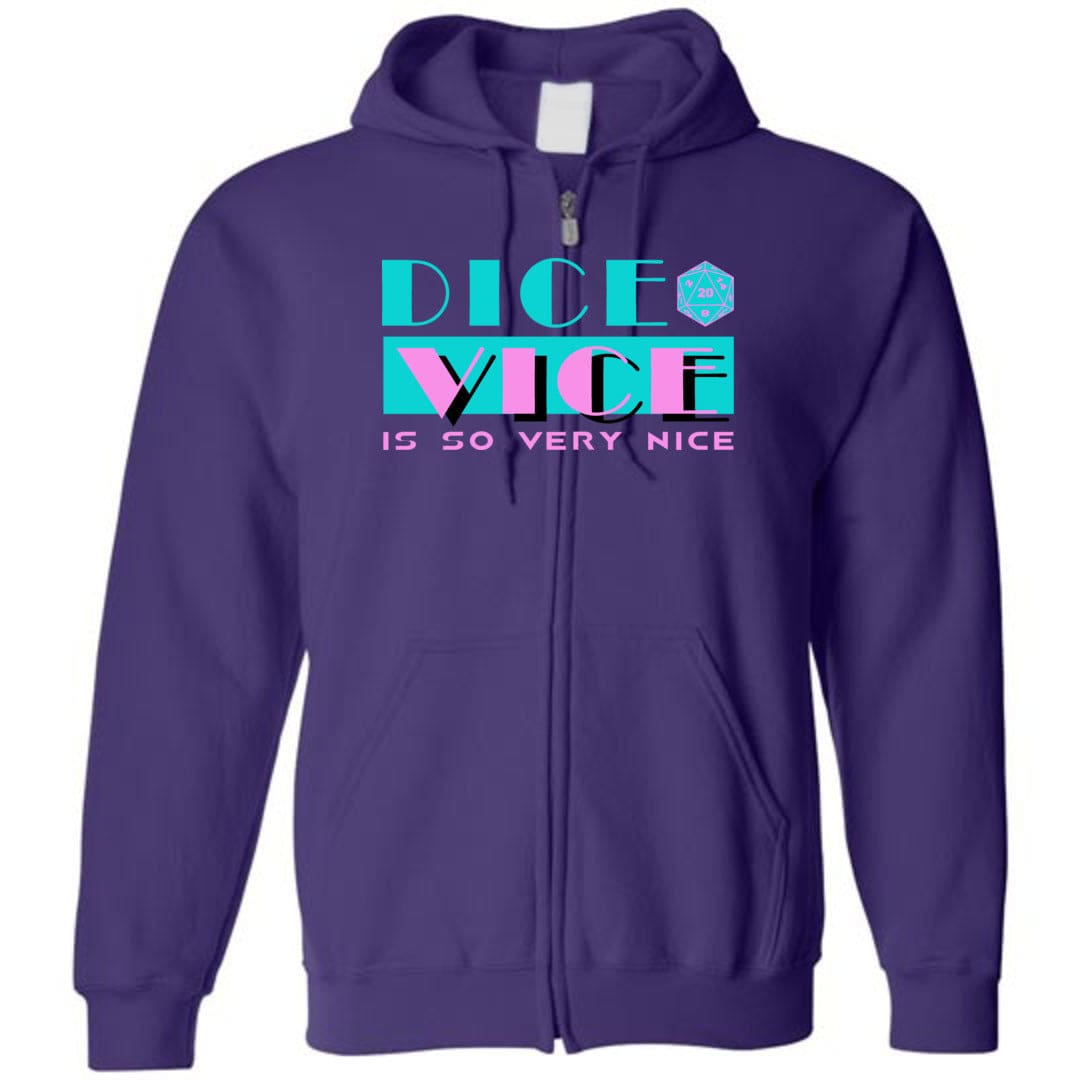 Dice Vice Unisex Zip Hoodie - Purple / S