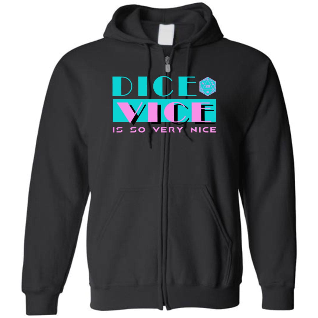 Dice Vice Unisex Zip Hoodie - Black / S