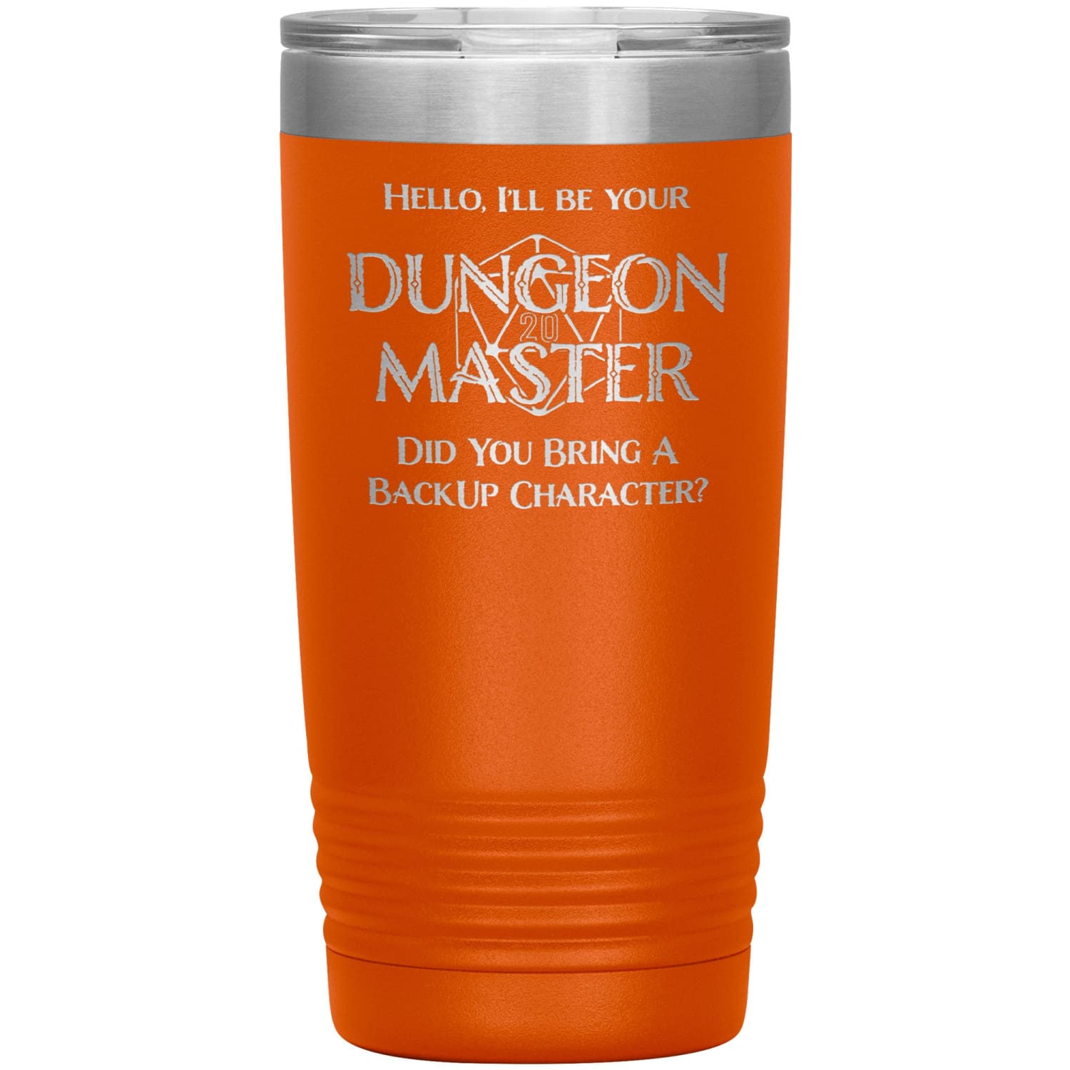 Dungeon Master DM Backup 20oz Vacuum Tumbler - Orange - Tumblers