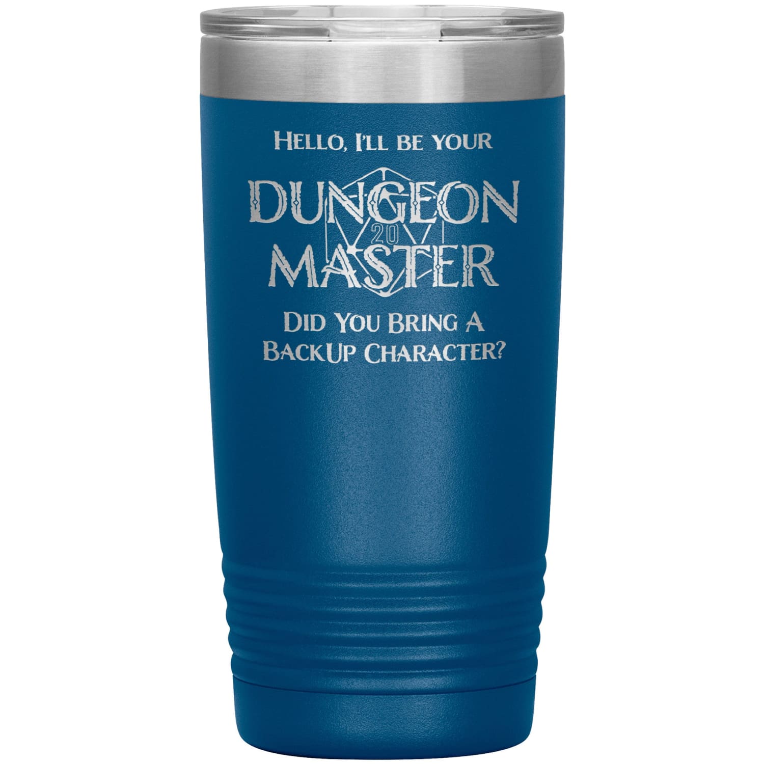 Dungeon Master DM Backup 20oz Vacuum Tumbler - Blue - Tumblers