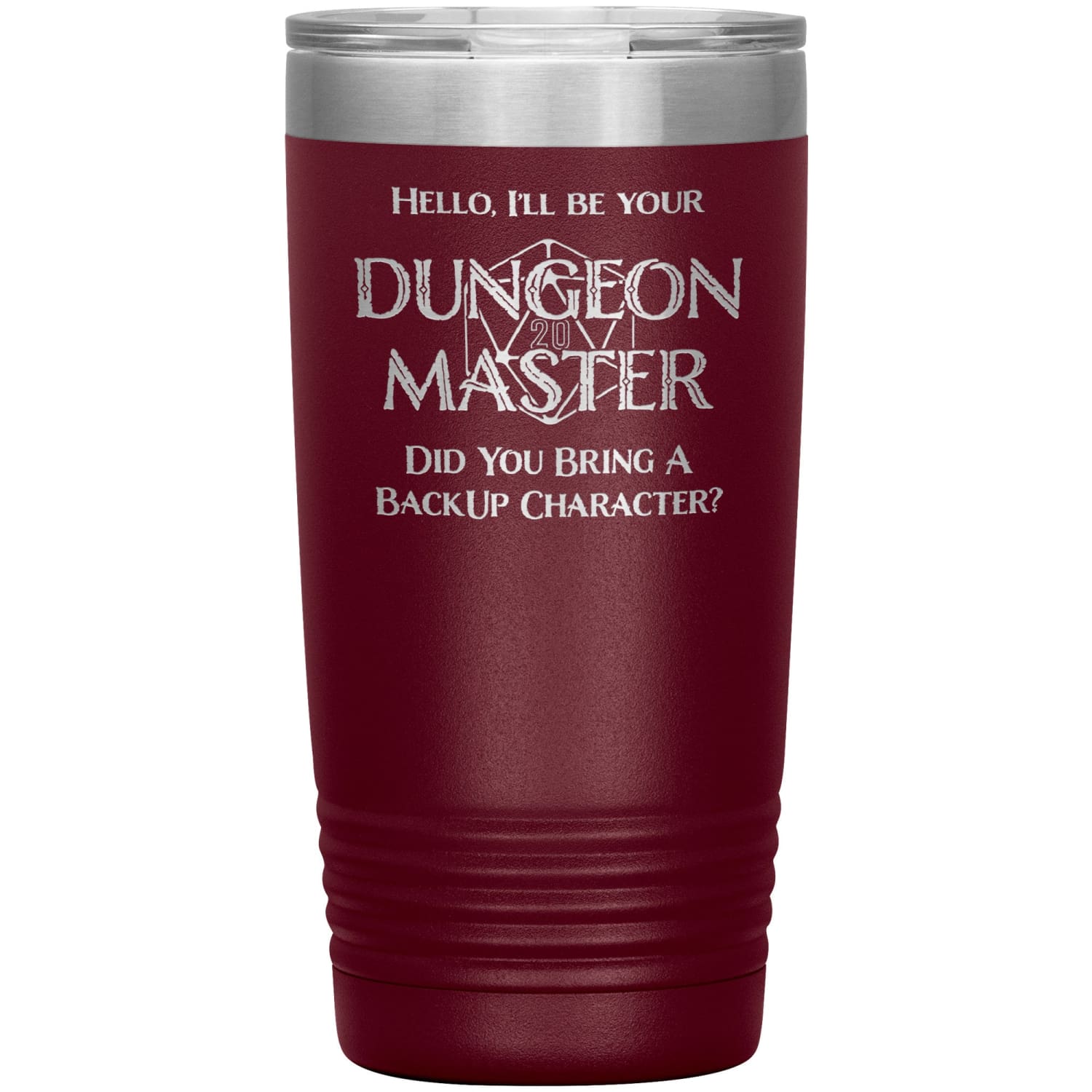 Dungeon Master DM Backup 20oz Vacuum Tumbler - Maroon - Tumblers