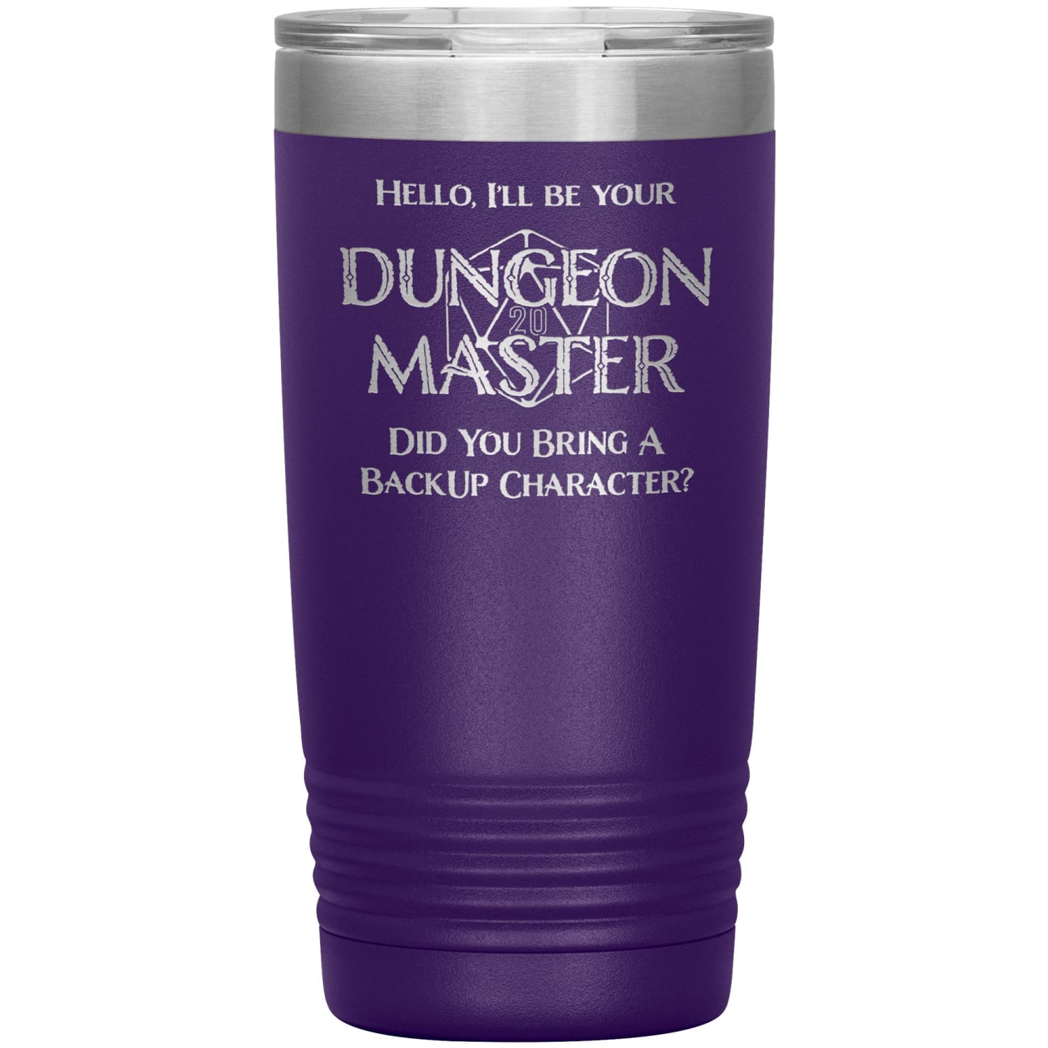 Dungeon Master DM Backup 20oz Vacuum Tumbler - Purple - Tumblers