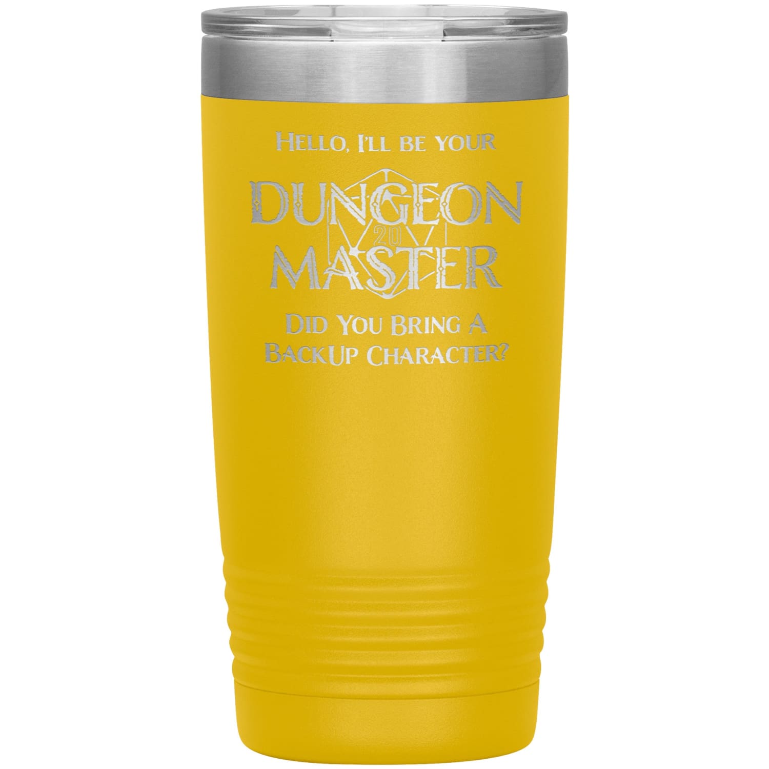 Dungeon Master DM Backup 20oz Vacuum Tumbler - Yellow - Tumblers