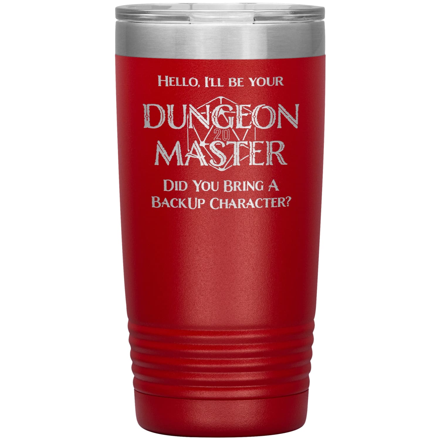 Dungeon Master DM Backup 20oz Vacuum Tumbler - Red - Tumblers