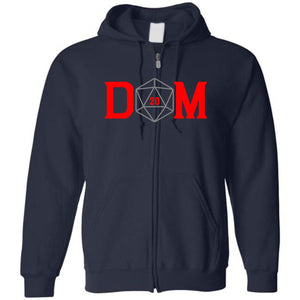 Dungeon Master DM Crit Unisex Zip Hoodie - Navy / S