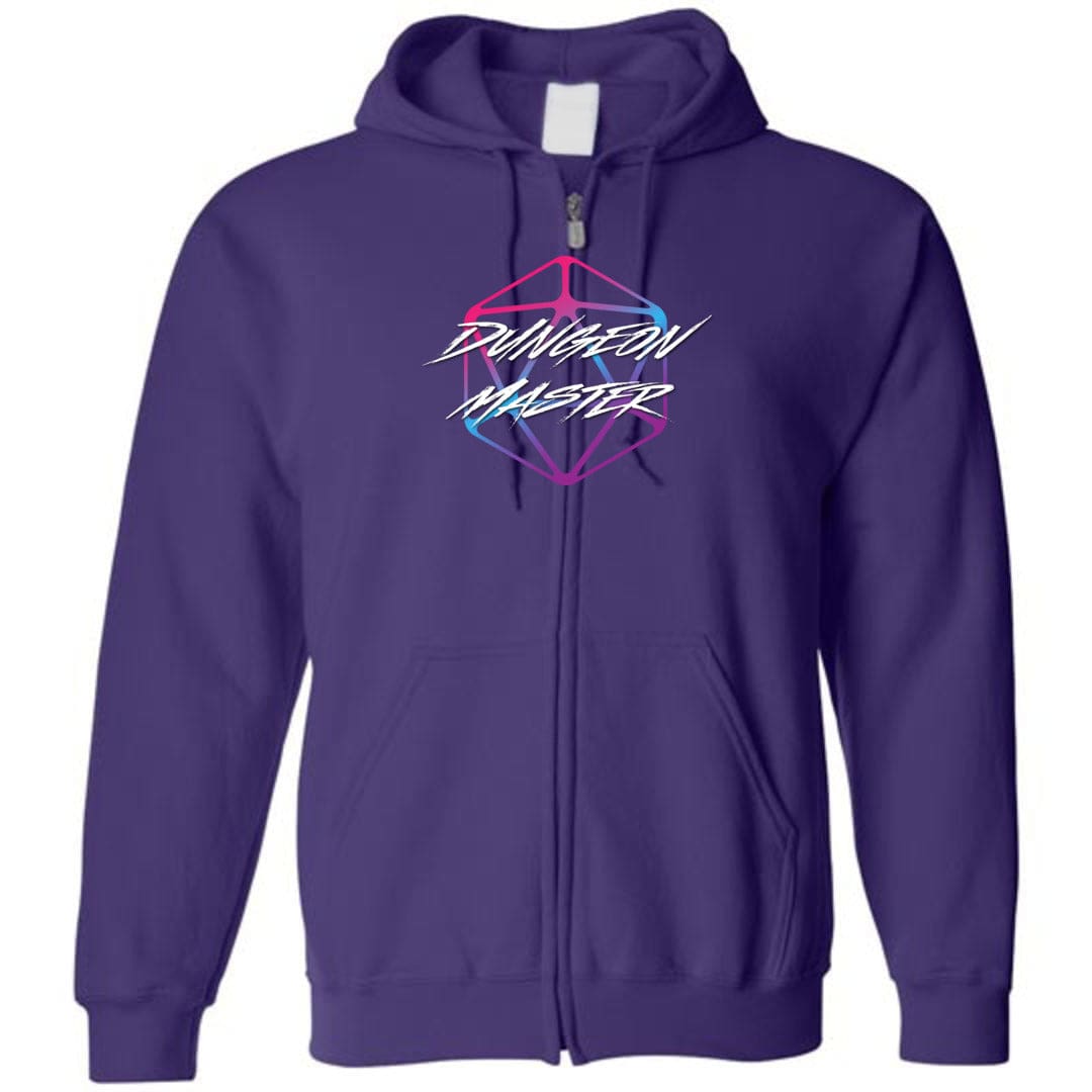 Dungeon Master DM Retro Unisex Zip Hoodie - Purple / S