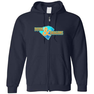 Duval & Dragons Diamond Logo Unisex Zip Hoodie - Navy / S