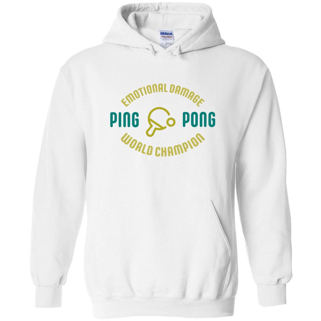 Emotional Damage Ping Pong World Champion Alt Unisex Pullover Hoodie - White / S