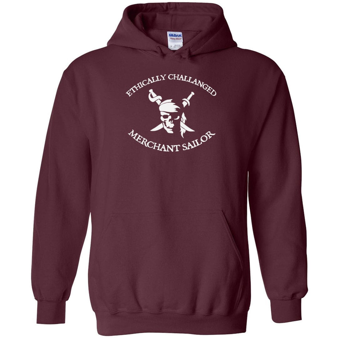 Ethically Challenged Merchant Sailor Unisex Pullover Hoodie - Maroon / S