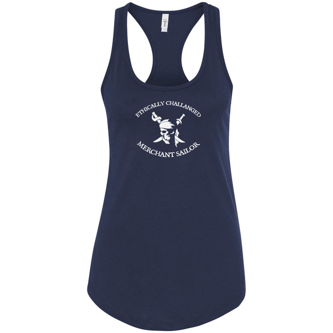 Ethically Challenged Merchant Sailor Womens Premium Racerback Tank - Midnight Navy / S