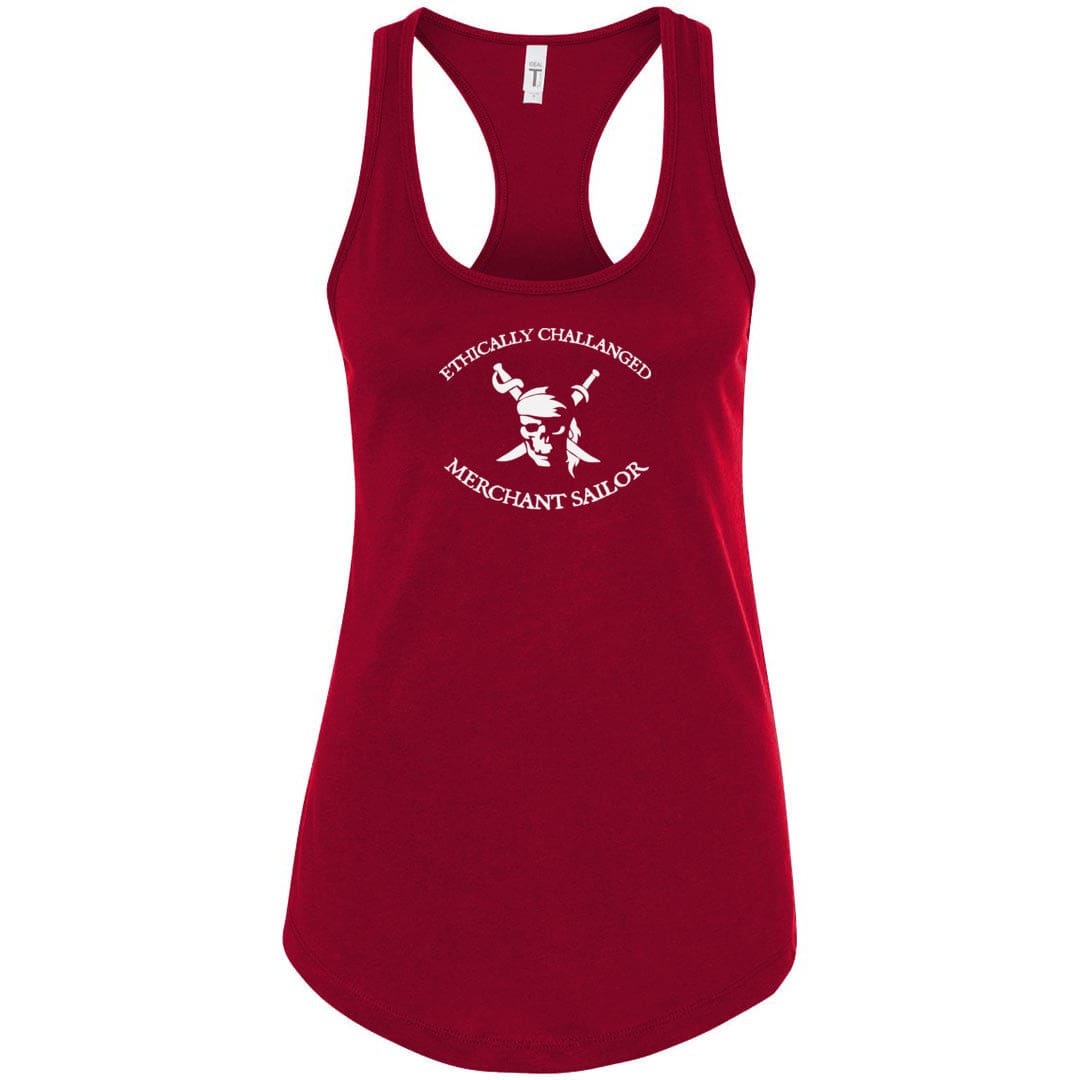 Ethically Challenged Merchant Sailor Womens Premium Racerback Tank - Scarlet / S