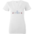 Feywilds Winter Court Womens Premium Deep V - Neck Tee - White / S