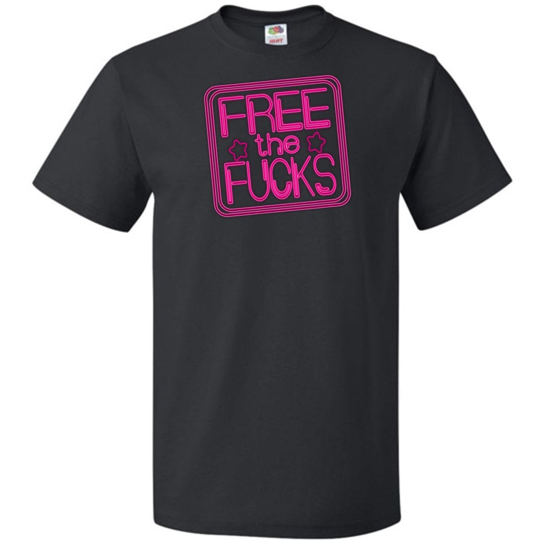 Free The Fucks Pink Neon Unisex Classic Tee - Black / S