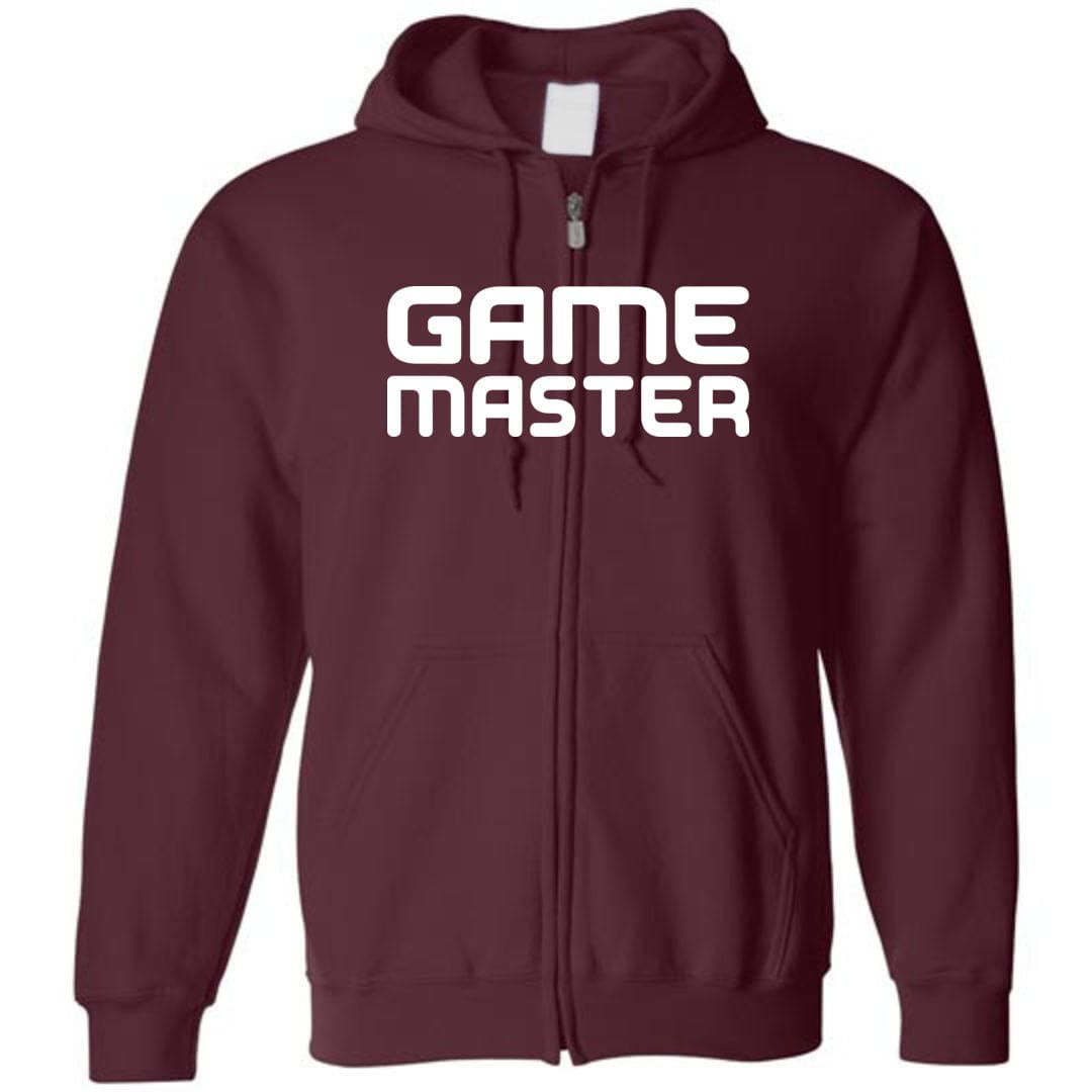 Game Master GM Modern Unisex Zip Hoodie - Maroon / S