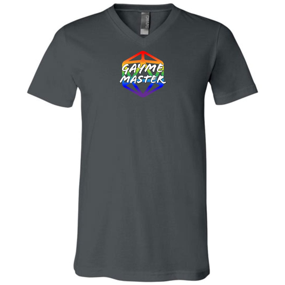 Gayme Master Sass Unisex Premium V-Neck Tee - Asphalt / S