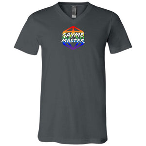 Gayme Master Sass Unisex Premium V-Neck Tee - Asphalt / S