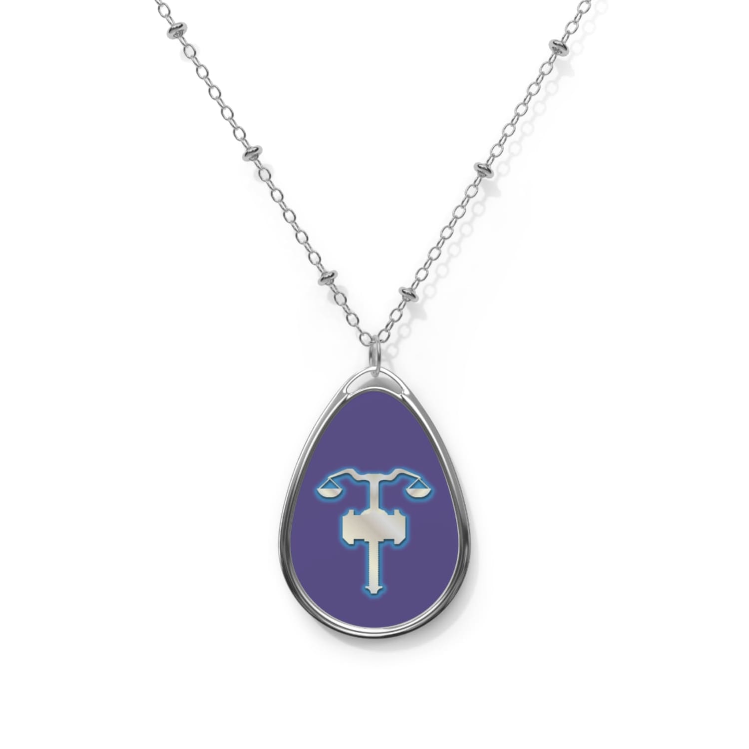 God of Justice - Tyr - D&D TTRPG Holy Symbol Necklace - One Size / Silver - Accessories