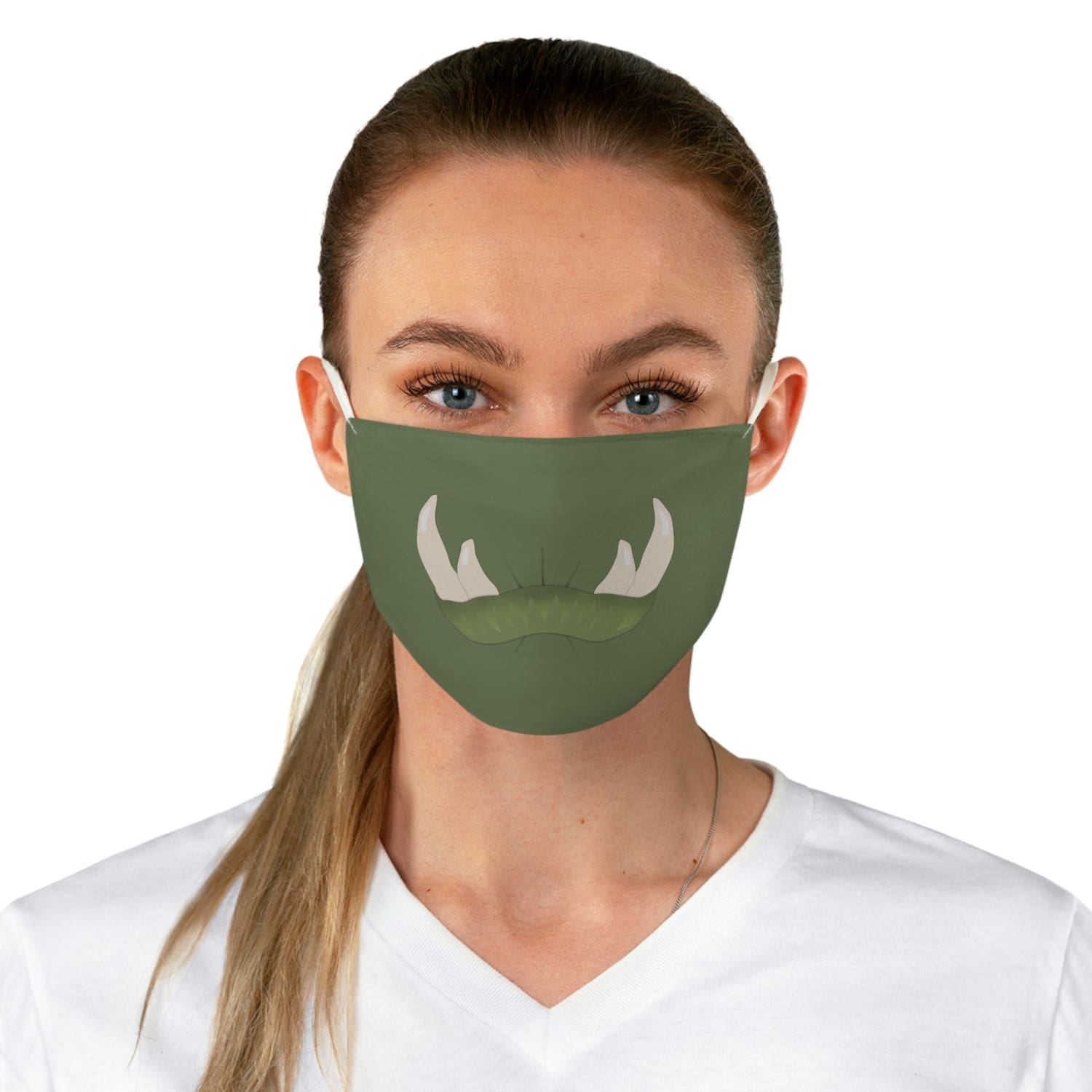Green Orc Mouth Fabric Face Mask - One size - Accessories