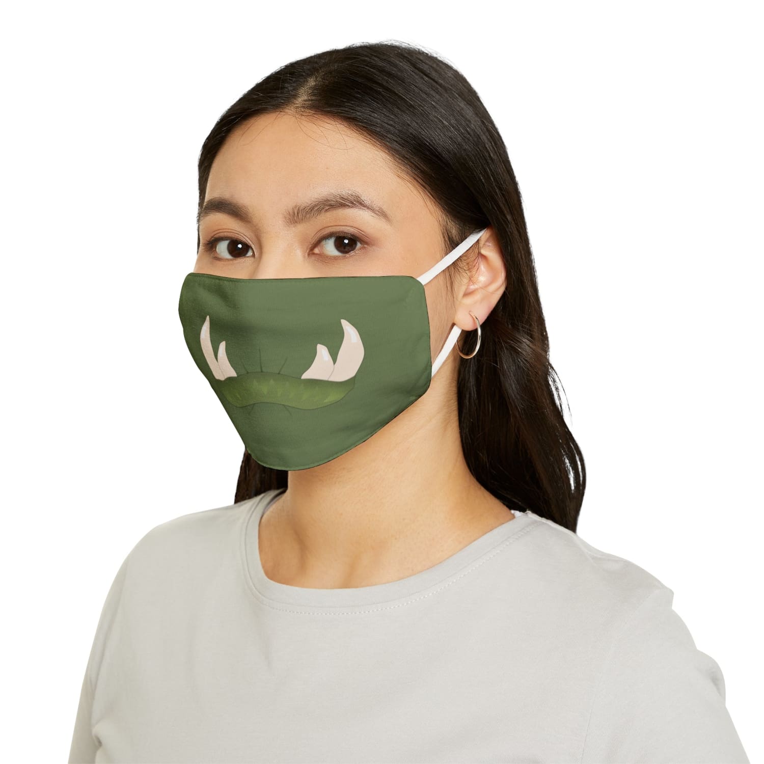 Green Orc Mouth Snug-Fit Fabric Face Mask - 7.3’’ × 4.5’’ - Accessories