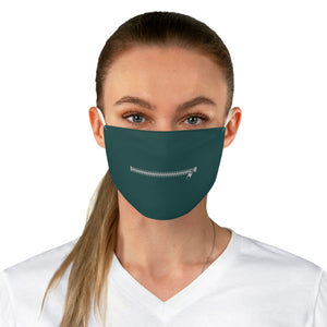 Green Zipper Mouth Fabric Face Mask - One size - Accessories