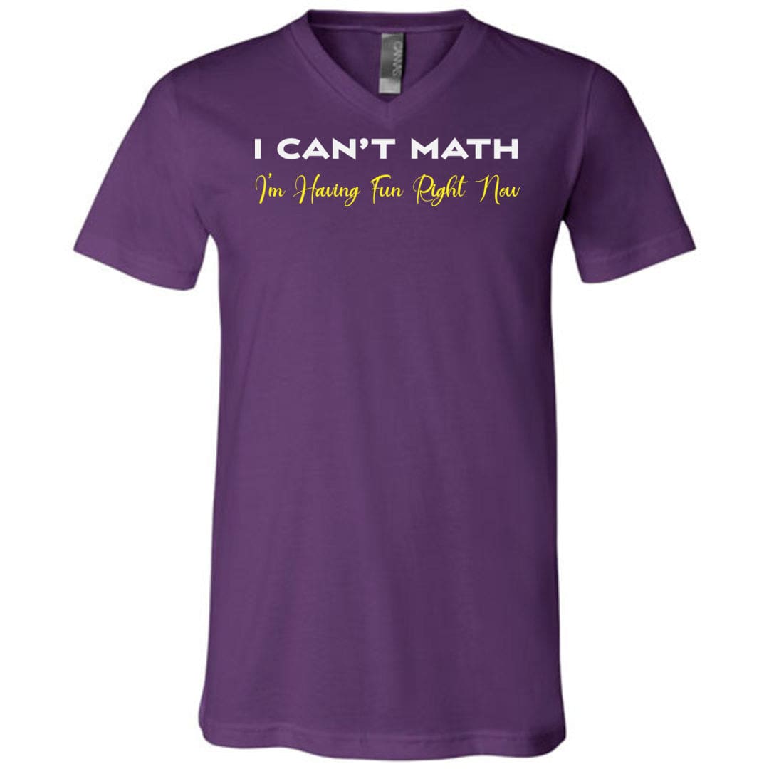 I Can’t Math Unisex Premium V-Neck Tee - Team Purple / S