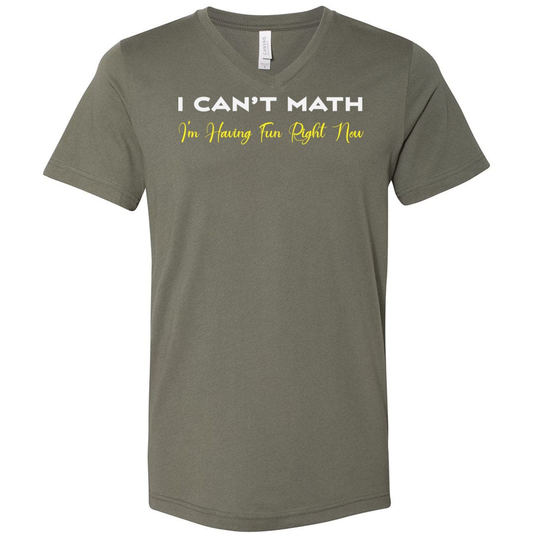 I Can’t Math Unisex Premium V-Neck Tee - Military Green / S