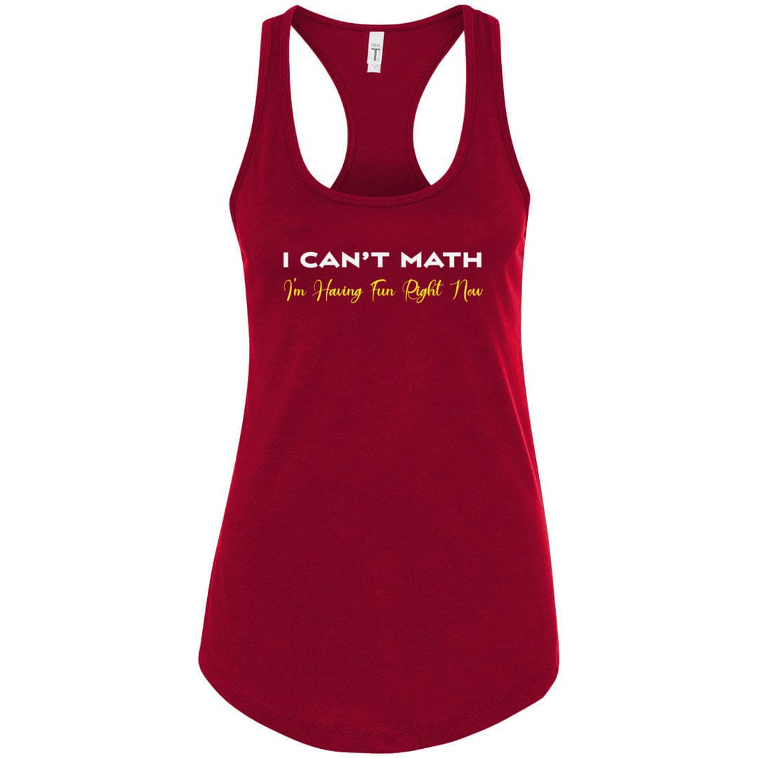 I Can’t Math Womens Premium Racerback Tank - Scarlet / S