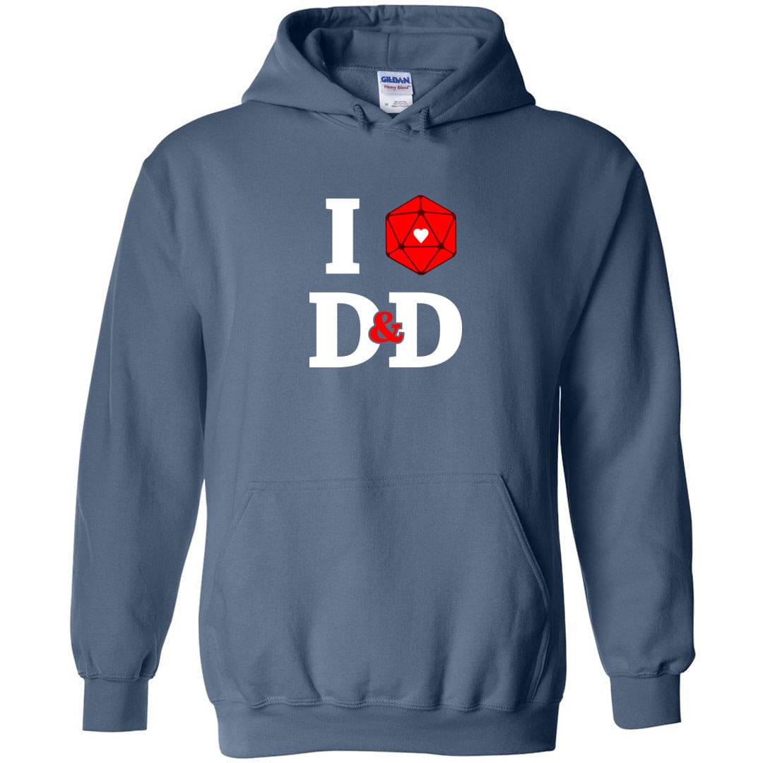 I Heart D&D Unisex Pullover Hoodie - Indigo Blue / S