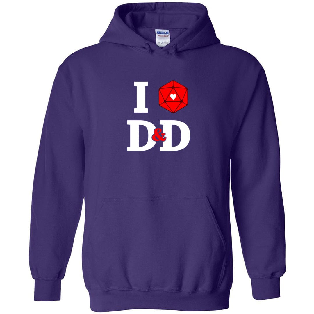 I Heart D&D Unisex Pullover Hoodie - Purple / S