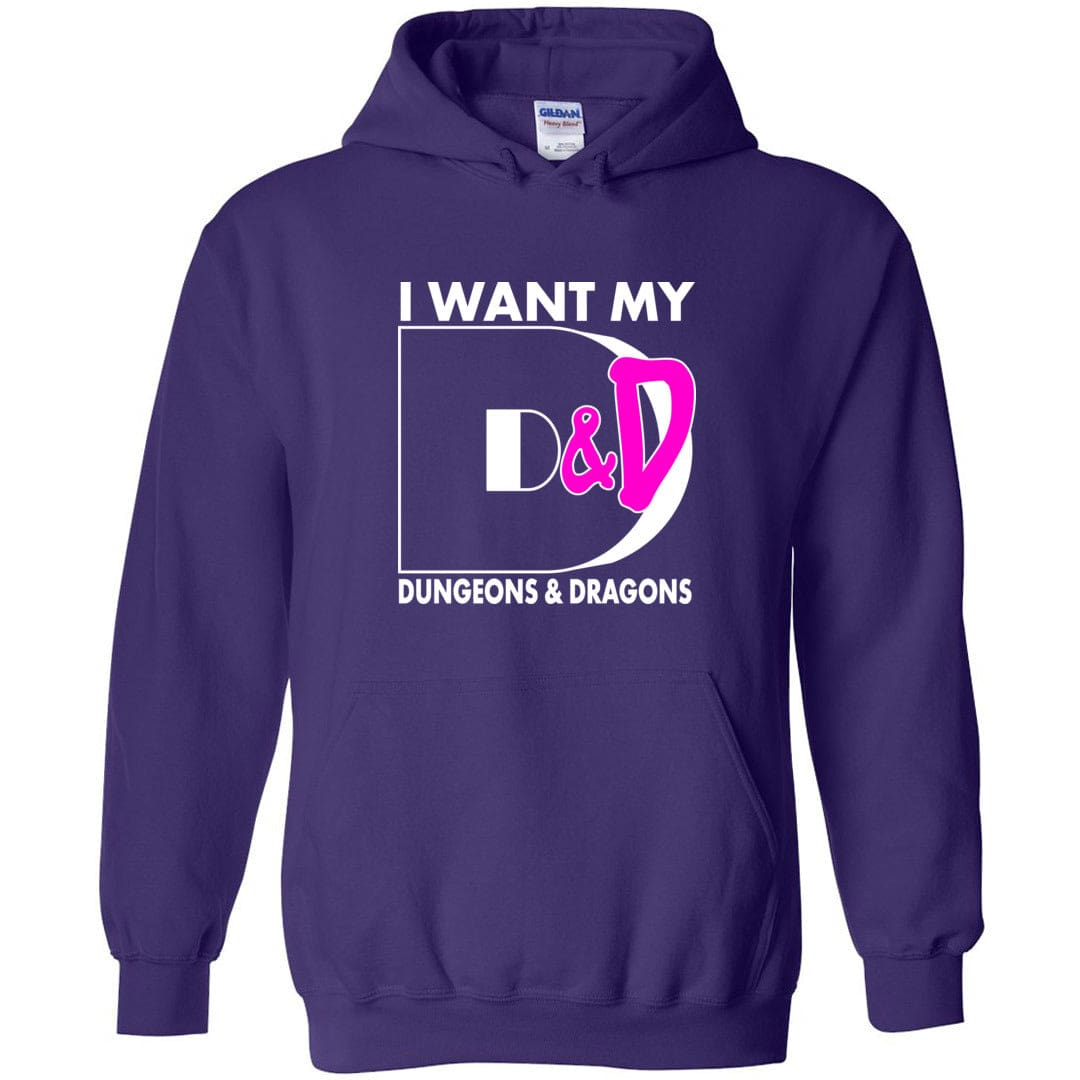 I Want My D&D Unisex Pullover Hoodie - Purple / S