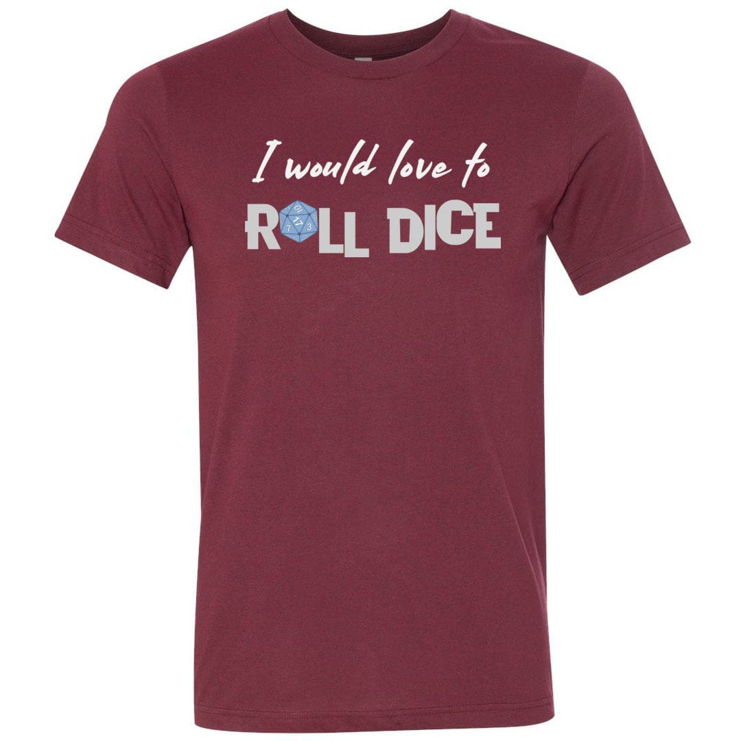 I Would Love To Roll Dice Unisex Premium Tee - Heather Cardinal / XS