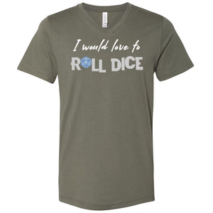 I Would Love To Roll Dice Unisex Premium V-Neck Tee - Military Green / S