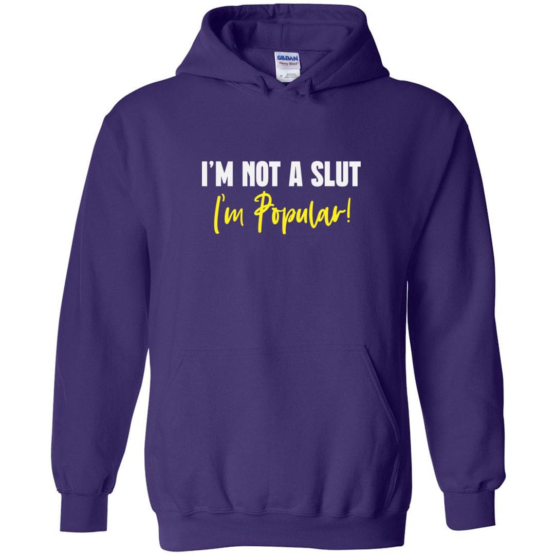 I’m Not A Slut I’m Popular Unisex Pullover Hoodie - Purple / S