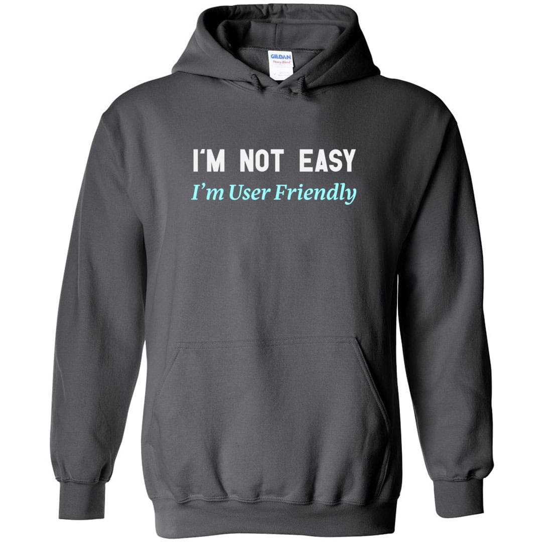 I’m Not Easy I’m User Friendly Unisex Pullover Hoodie - Charcoal / S