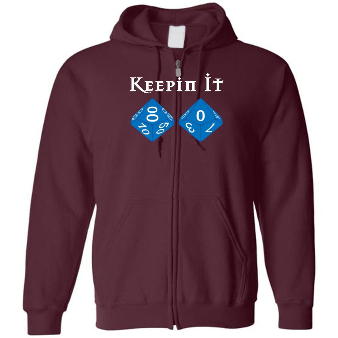 Keepin It D100 Unisex Zip Hoodie - Maroon / S