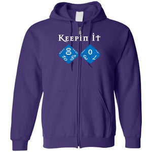 Keepin It D100 Unisex Zip Hoodie - Purple / S