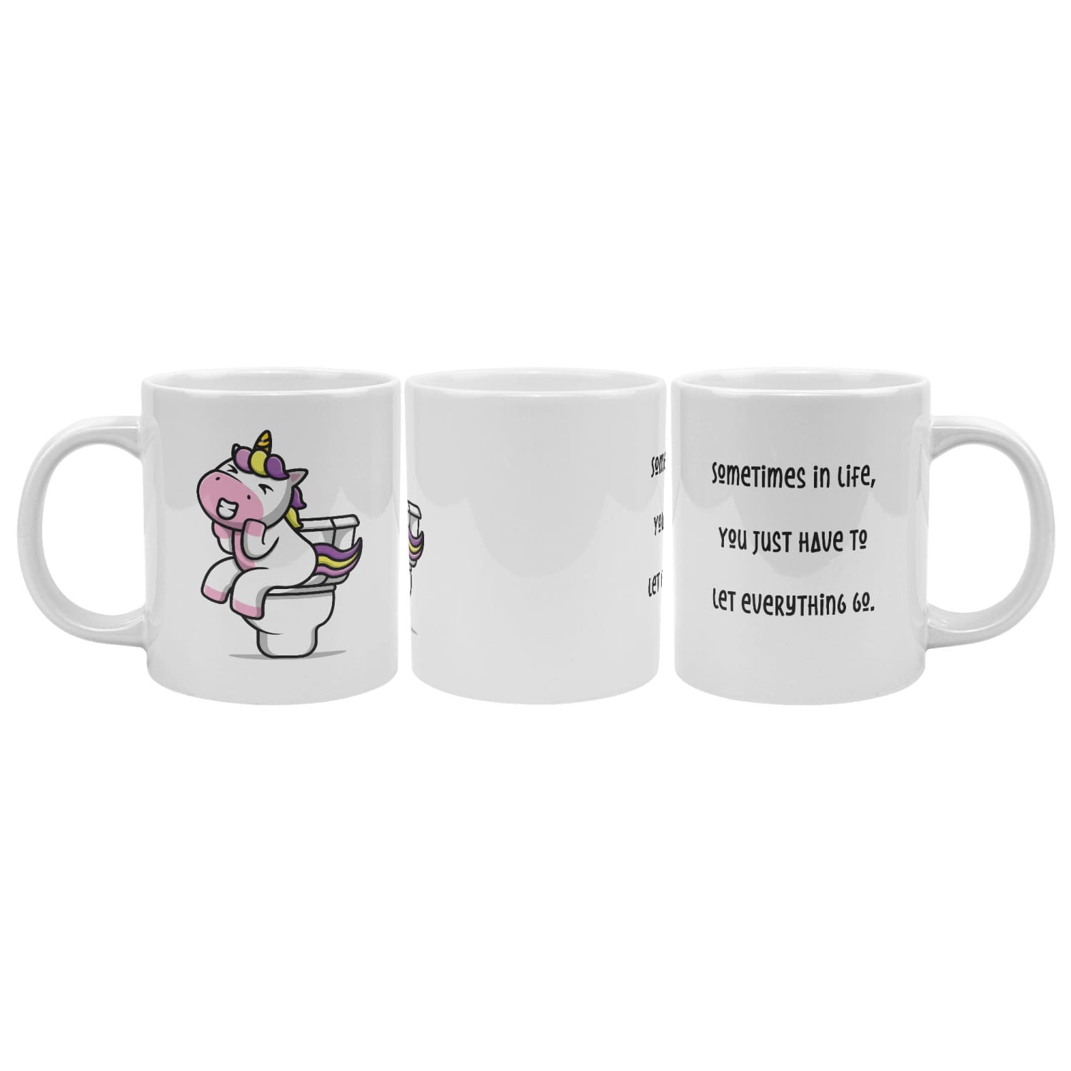 Let Everything Go - Unicorn Poop 20oz White Mug - Full Wrap