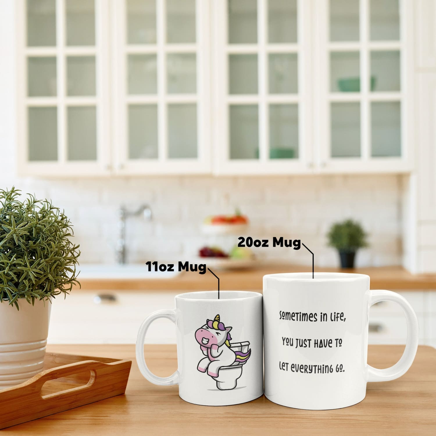 Let Everything Go - Unicorn Poop 20oz White Mug - Full Wrap