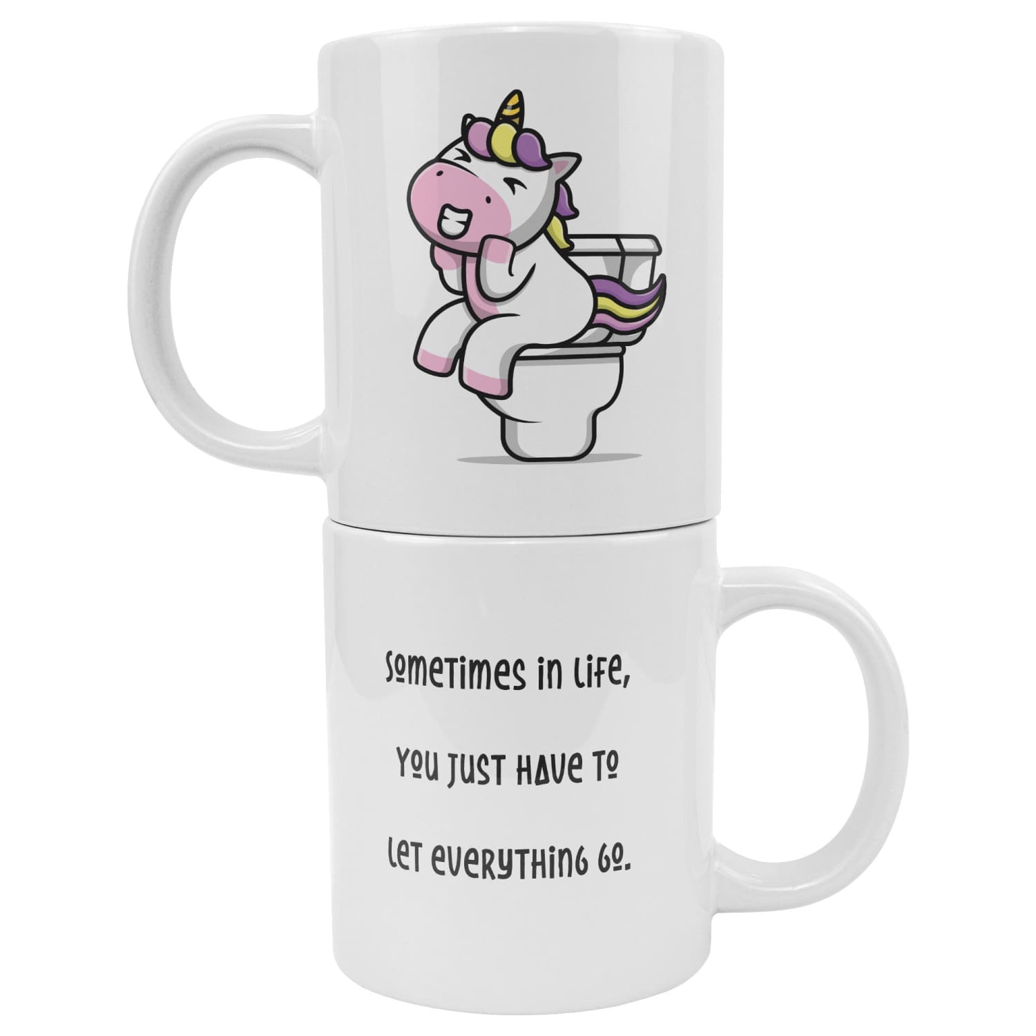 Let Everything Go - Unicorn Poop 20oz White Mug - Full Wrap