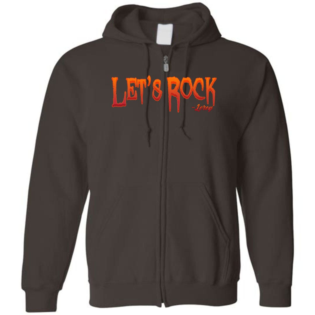 Let’s Rock Unisex Zip Hoodie - Dark Chocolate / S