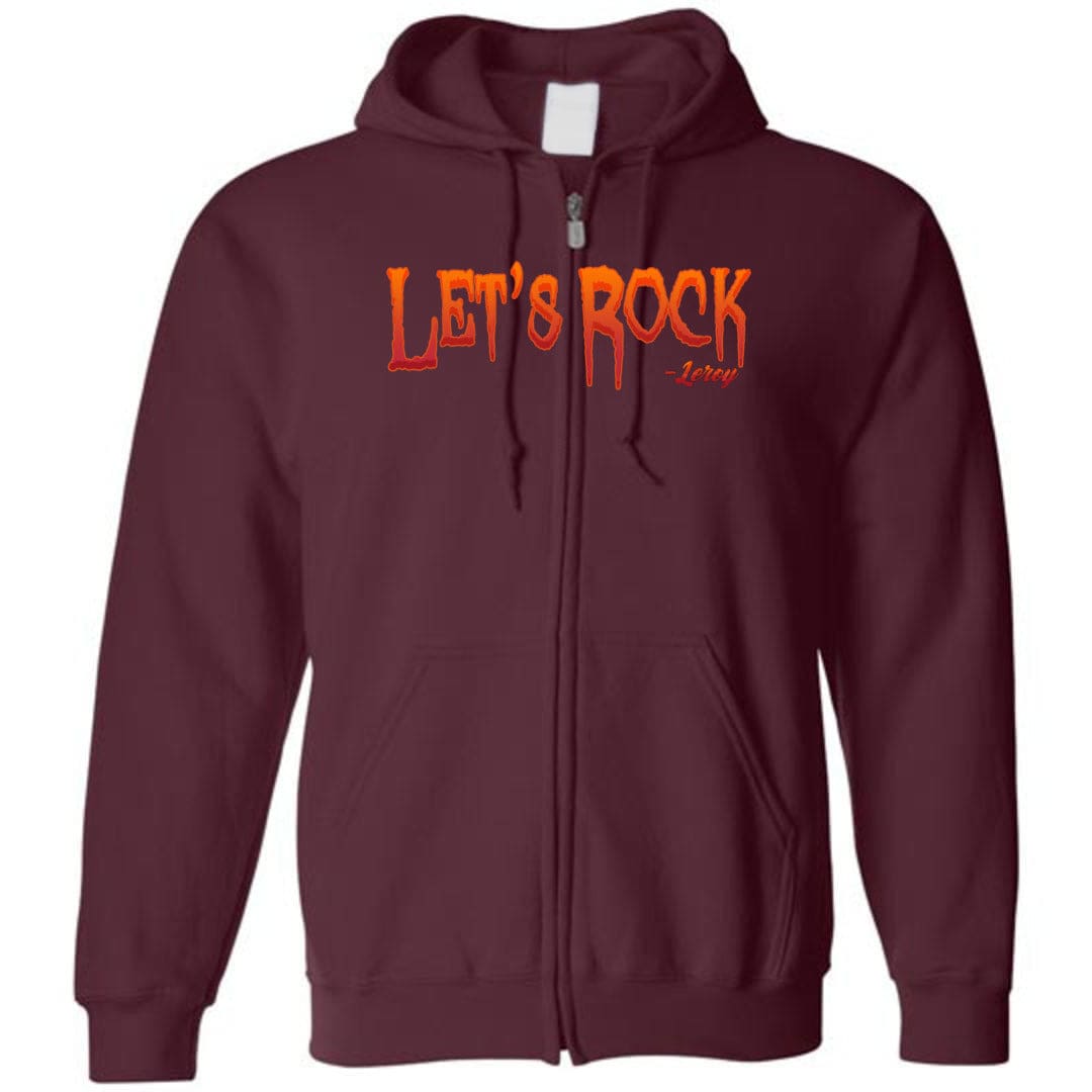 Let’s Rock Unisex Zip Hoodie - Maroon / S