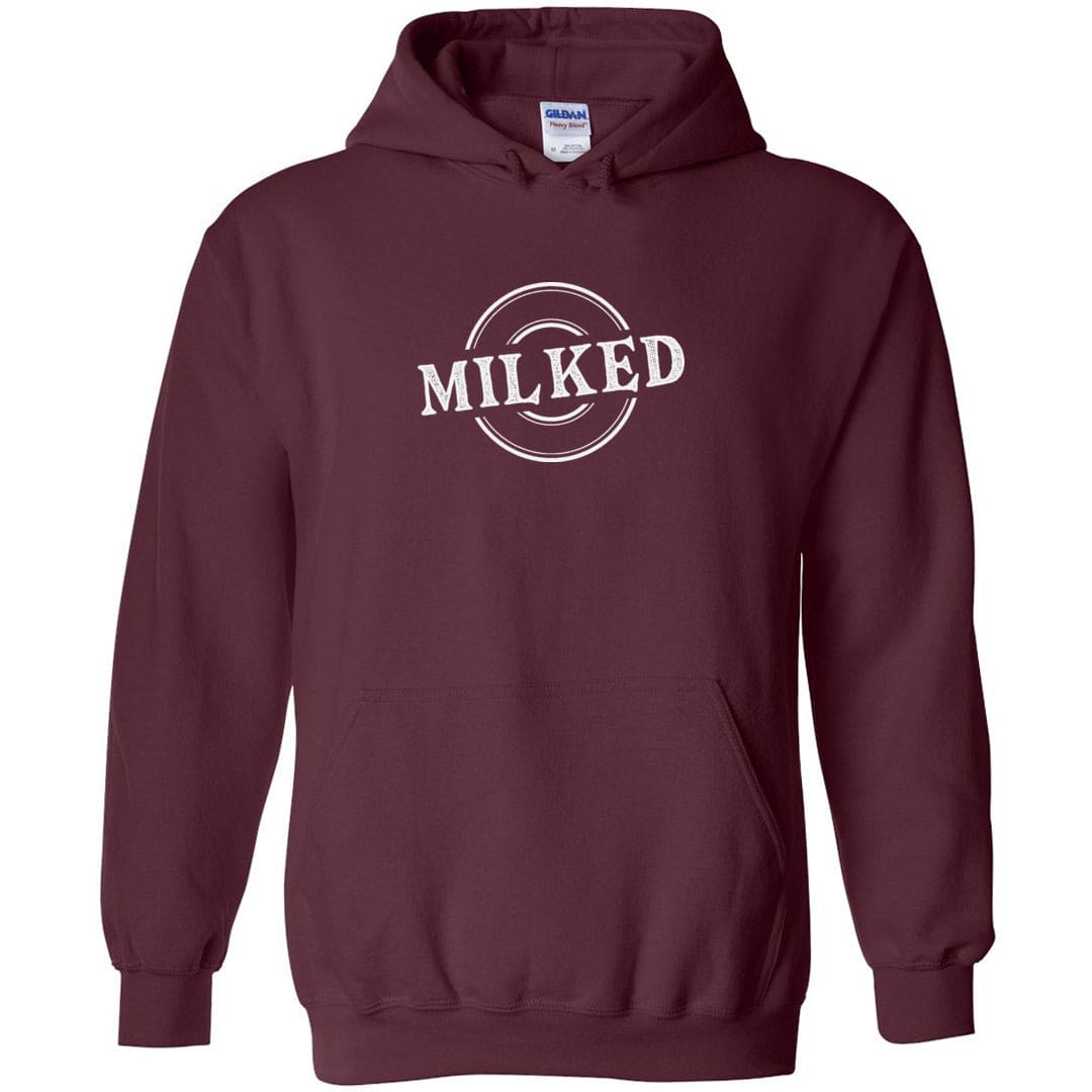 Milked Unisex Pullover Hoodie - Maroon / S