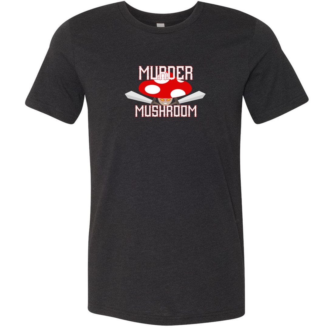 Murder Mushroom Unisex Premium Tee - Black Heather / XS