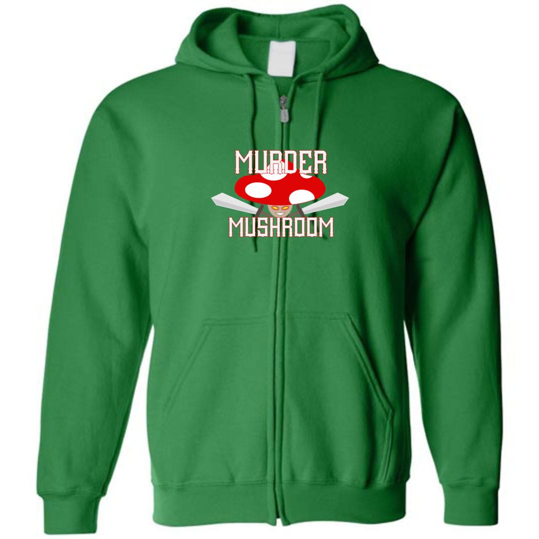 Murder Mushroom Unisex Zip Hoodie - Irish Green / S