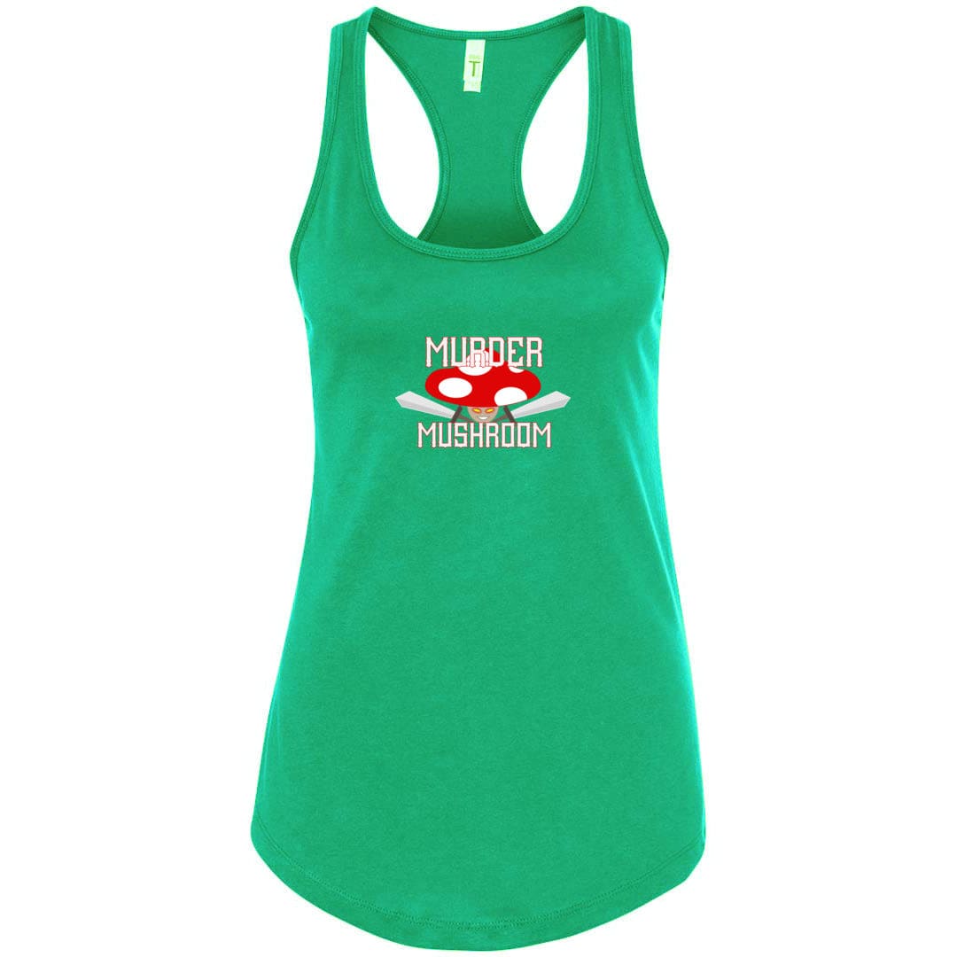 Murder Mushroom Womens Racerback Tank - Kelly Green / S