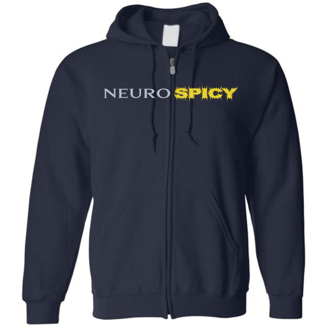 Neuro SPICY Unisex Zip Hoodie - Navy / S