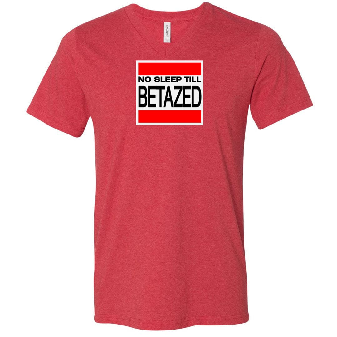No Sleep Till Betazed Unsiex Premium V-Neck Tee - Heather Red / S