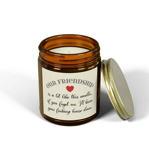 Our Friendship Scented Candle 9oz Midnight Blackberry - 9oz / Amber / Midnight Blackberry - Home Decor